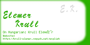 elemer krull business card